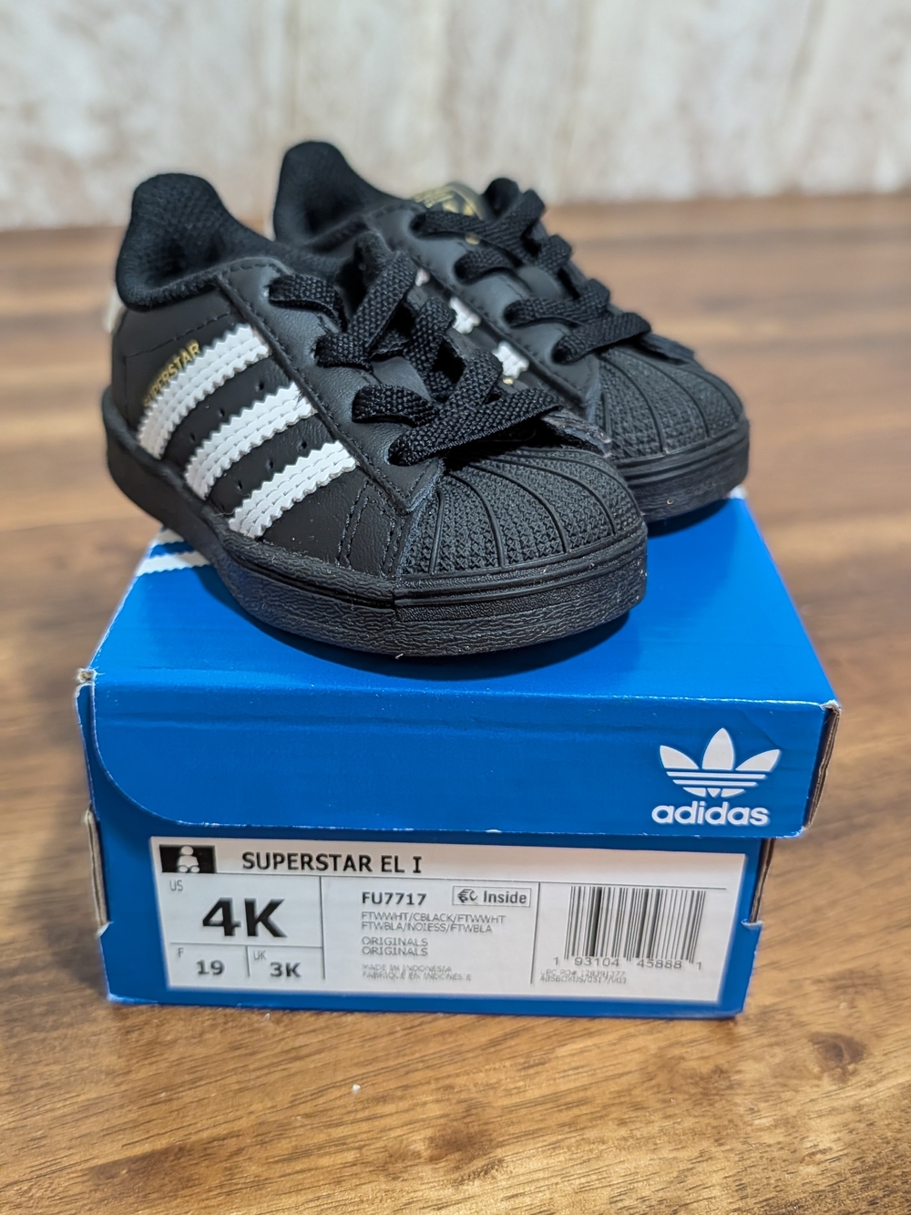 adidas Kids' Black Superstar Shoes - Classic Shell-Toe